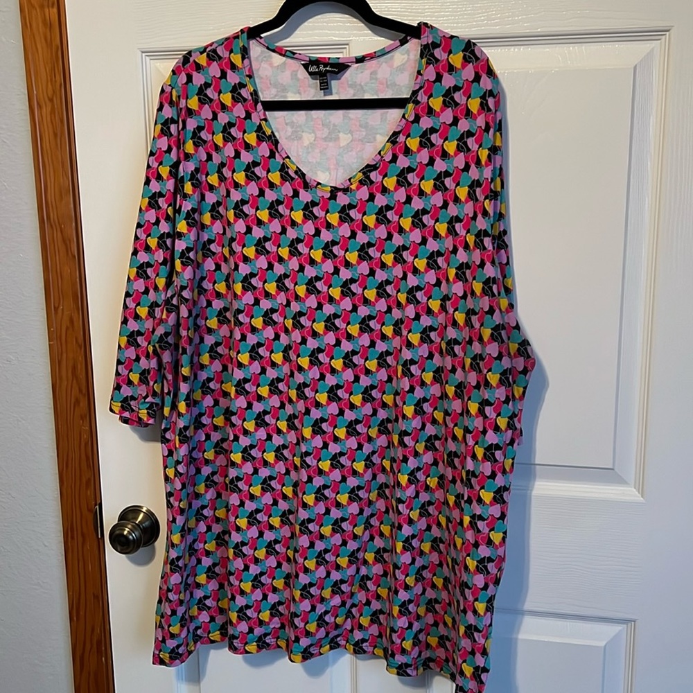 🍀Ulla Popken Size 28/30 Elbow length Sleeve Top Valentine Shirt🍀